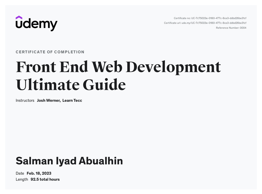 Cert: Front End Web Development Ultimate Guide